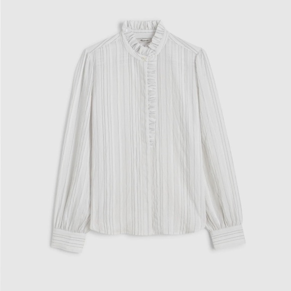 NWT Madewell Ruffle Button-Up Top (XS) - Picture 6 of 11